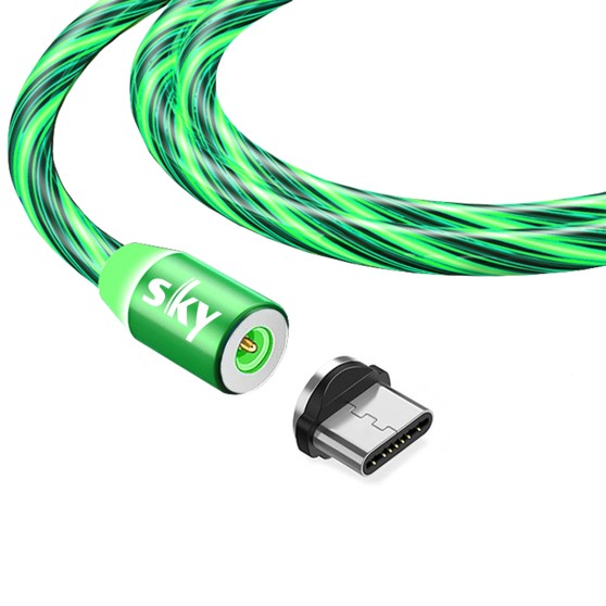 Магнитный кабель SKY type C (RZ) для зарядки (100 см) Green