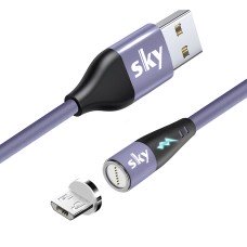 Магнитный кабель SKY Micro USB (S7R 5A-100) для зарядки и передачи данных (100 см) Purple