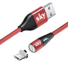 Магнітний кабель SKY Micro USB (S7R 5A-100) для заряджання та передачі даних (100 см) Red