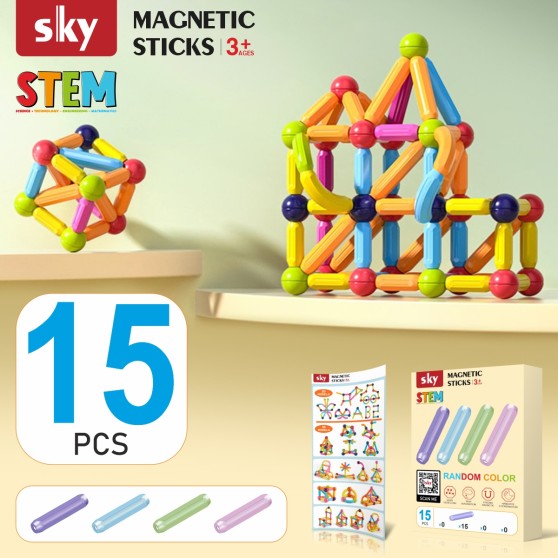 Магнітний конструктор - SKY Magnetic Sticks (A 015 Long) набір 15 елементів (мікс кольорів)