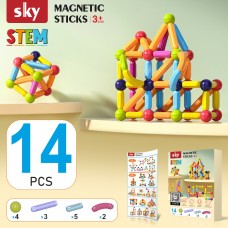 Магнитный конструктор - SKY Magnetic Sticks (B 014) набор 14 элементов (color mix)