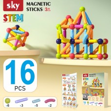 Магнітний конструктор - SKY Magnetic Sticks (B 016) набір 16 елементів (мікс кольорів)
