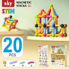 Магнитный конструктор - SKY Magnetic Sticks (B 020) набор 20 элементов (color mix)