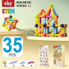 Магнітний конструктор - SKY Magnetic Sticks (B 035) набір 35 елементів (мікс кольорів)
