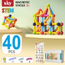 Магнітний конструктор - SKY Magnetic Sticks (B 40) набір 40 елементів (мікс кольорів)