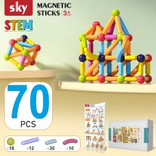 Магнитный конструктор - SKY Magnetic Sticks (B 070) набор 70 элементов (color mix)