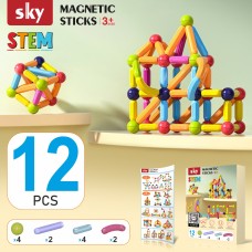 Магнитный конструктор - SKY Magnetic Sticks (B 012) набор 12 элементов (color mix)