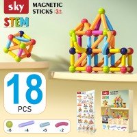 Магнітний конструктор - SKY Magnetic Sticks (B 018) набір 18 елементів (мікс кольорів)