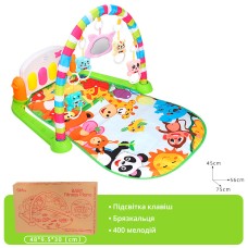 Детский развивающий коврик с музыкой и погремушками Baby Fitness Piano 168-001 Green
