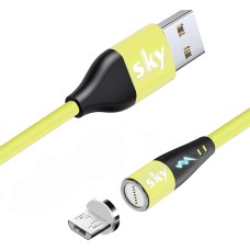 Магнитный кабель SKY Micro USB (S7R 5A-100) для зарядки и передачи данных (100 см) Yellow