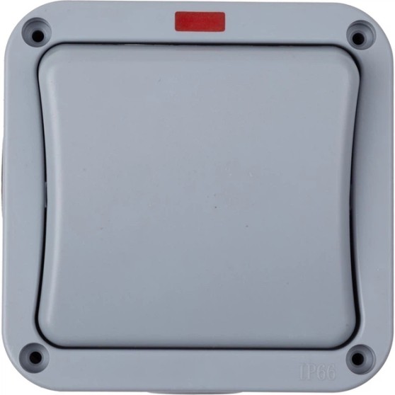 Вимикач одинарний водонепроникний IP66 зовнішний SKY MP12 AC: 110-250V, 10A, Grey