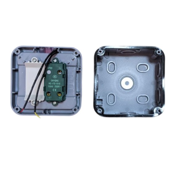 Вимикач одинарний водонепроникний IP66 зовнішний SKY MP12 AC: 110-250V, 10A, Grey