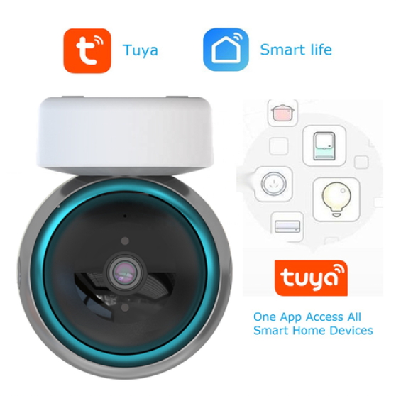 Поворотна WiFi IP камера відеоспостереження з датчиком руху, нічною зйомкою Tuya Smart Life Full HD JS-P166