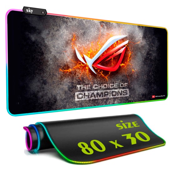 Геймерський килимок для мишки SKY (GMS-WT 8030/135) ROG / RGB підсвічування / 80x30 см