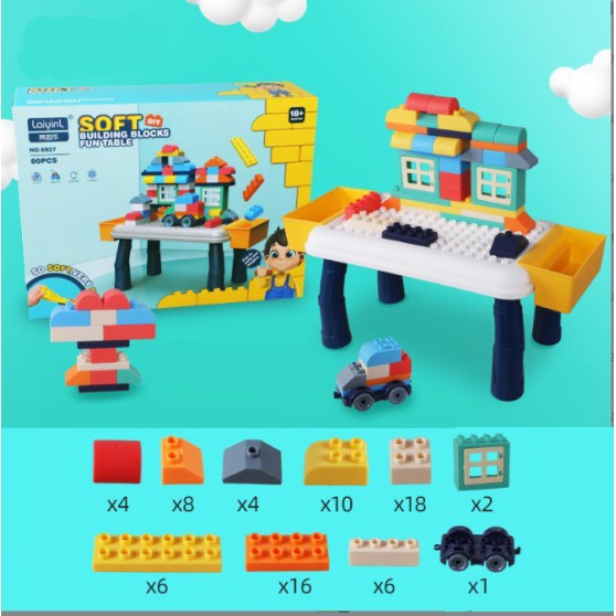Великі м'які кубики-конструктор SKY Soft Building Blocks 6927 набір 80 деталей