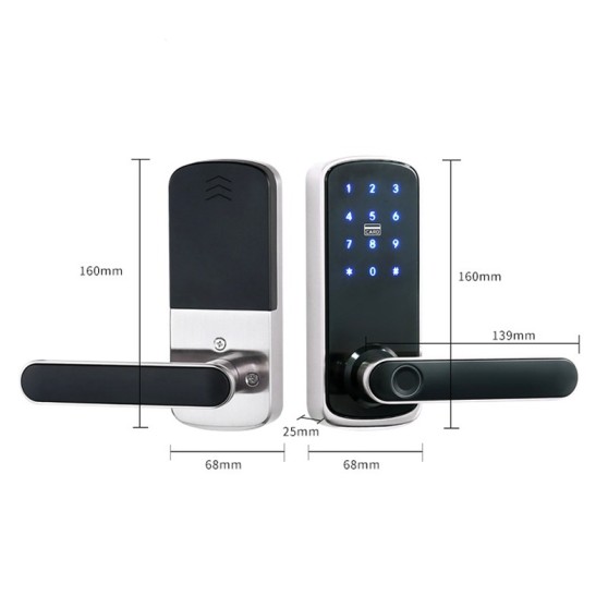 Розумний дверний замок SKY A18 NS TTLock з відбитком пальця Black/SIlver Розумний дверний замок SKY A18 NS TTLock з відбитком пальця Black/SIlver