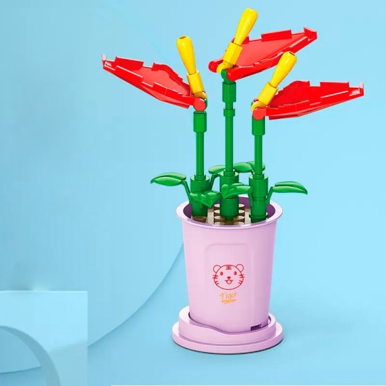 3D Конструктор - LELEBROTHER Florist Фламінго 8814-3, 29 елементів