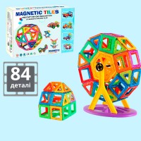 Магнітний конструктор - SKY Magnetic Tiles набір 84 елемента (великий розмір деталей)