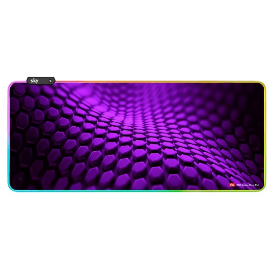 Геймерський килимок для мишки SKY (GMS-WT 9040/152-5) Hexagon / RGB підсвічування / 90x40 см