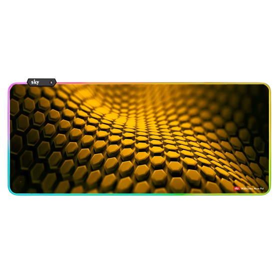Геймерський килимок для мишки SKY (GMS-WT 7030/152-8) Hexagon / RGB підсвічування / 70x30 см