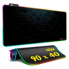 Геймерський килимок для мишки SKY (GMS-WT 9040/153) Hexagon / RGB підсвічування / 90x40 см