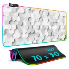 Геймерський килимок для мишки SKY (GMS-WT 7030/154) Hexagon / RGB підсвічування / 70x30 см