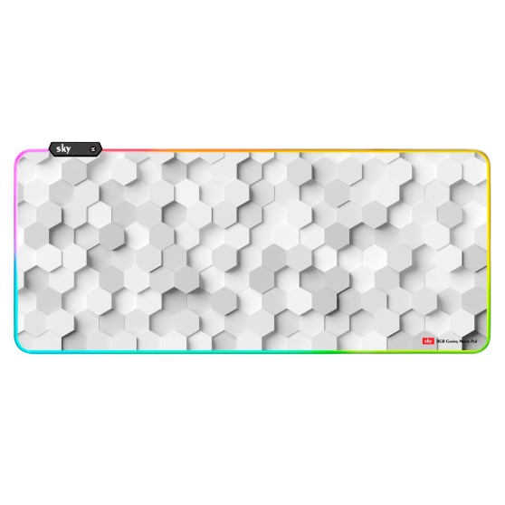 Геймерський килимок для мишки SKY (GMS-WT 9040/154) Hexagon / RGB підсвічування / 90x40 см