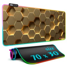 Геймерский коврик для мышки SKY (GMS-WT 7030/155-1) Hexagon / RGB подсветка / 70x30 см
