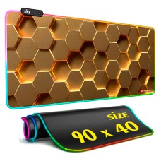 Геймерский коврик для мышки SKY (GMS-WT 9040/155-1) Hexagon / RGB подсветка / 90x40 см