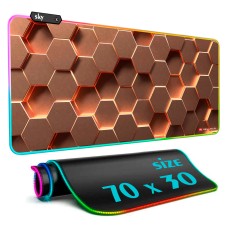 Геймерський килимок для мишки SKY (GMS-WT 7030/155-3) Hexagon / RGB підсвічування / 70x30 см