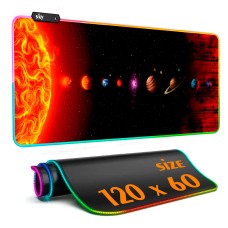 Геймерський килимок для мишки SKY (GMS-WT 12060/190) Planets / RGB підсвічування / 120x60 см
