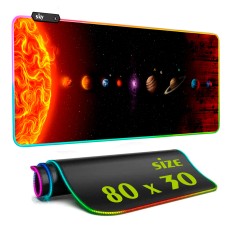 Геймерський килимок для мишки SKY (GMS-WT 8030/190) Planets / RGB підсвічування / 80x30 см