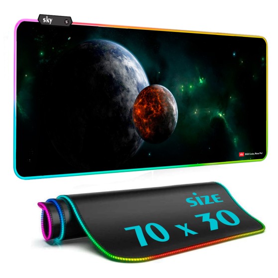 Килимок для мишки 70x30 см з RGB-підсвічуванням SKY GMS-WT 7030/192 Планети