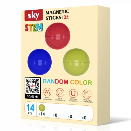 Магнитный конструктор - SKY Magnetic Sticks (A 014 Ball) набор 14 элементов (color mix)
