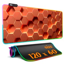 Геймерський килимок для мишки SKY (GMS-WT 12060/155-3) Hexagon / RGB підсвічування / 120x60 см