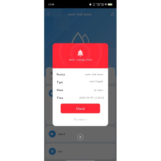 Розумний датчик протікання води WiFi water leakage detector Tuya звукова система захисту від затоплення WG-099 для дому, квартири