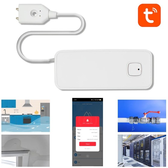 Розумний датчик протікання води WiFi water leakage detector Tuya звукова система захисту від затоплення WG-099 для дому, квартири