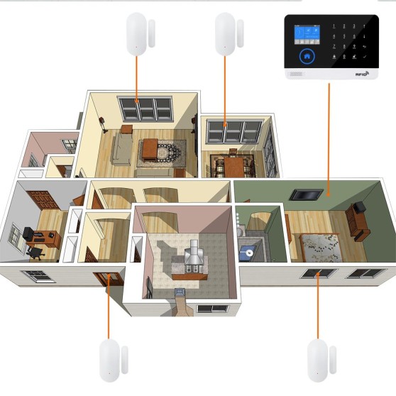 Безпровідний датчик відкриття дверей та вікон 433MHz для сигналізації Безпровідний датчик відкриття дверей та вікон 433MHz для сигналізації