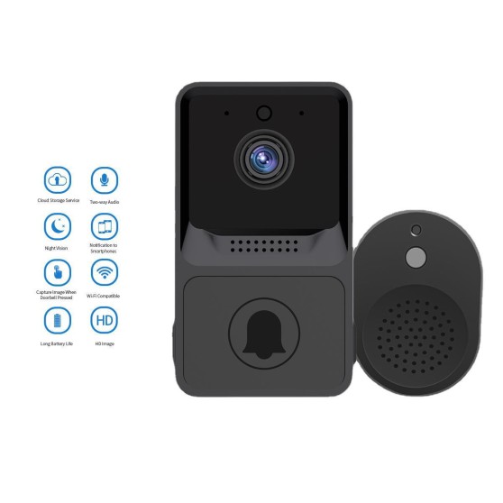 Безпровідний дверний дзвінок WIFI Doorbell T2 Black Безпровідний дверний дзвінок WIFI Doorbell T2 Black