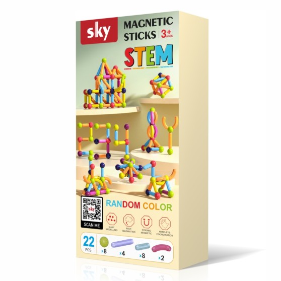 Магнітний конструктор - SKY Magnetic Sticks (B 022) набір 22 елемента (мікс кольорів)