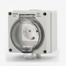 Розетка вологозахищена IP66 зовнішня одинарна SKY (HTL66-SR) 16А/250V