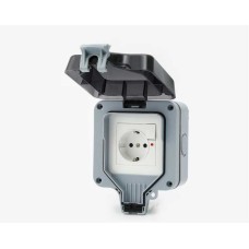Розетка вологозахищена IP66 зовнішня одинарна SKY (MP21-G-SN) 16А/250V