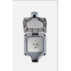 Розетка вологозахищена IP66 зовнішня  заглиблена одинарна SKY (MPG1-G) 16А/250V