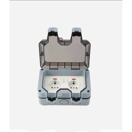 Розетка вологозахищена IP66 зовнішня заглиблена подвійна SKY (MPG2-G-SN) 16А/250V Розетка вологозахищена IP66 зовнішня заглиблена подвійна SKY (MPG2-G-SN) 16А/250V