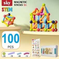 Магнітний конструктор - SKY Magnetic Sticks (B 100) набір 100 елементів (мікс кольорів)