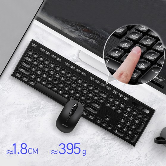 Комплект клавиатура + мышь беспроводная SKY (V3 MAX) Black, (EN)