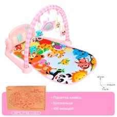 Дитячий розвиваючий килимок з музикою та брязкальцями Baby Fitness Piano 168-001 Pink