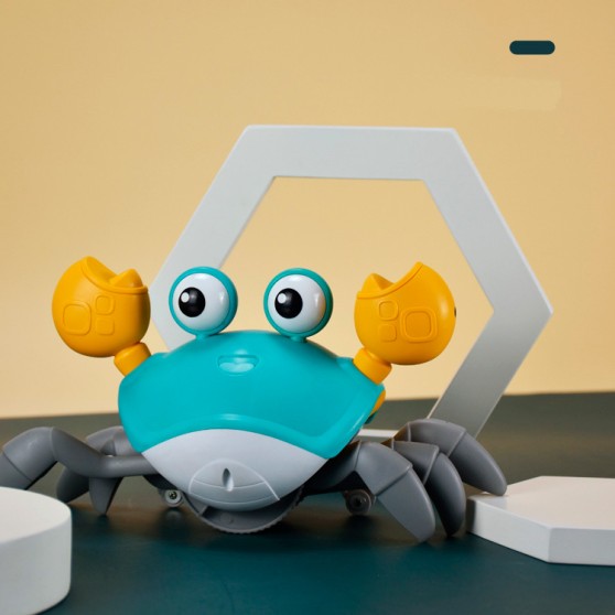 Іграшка краб (тікаючий краб) інтерактивний зі звуковими ефектами та датчиками перешкод Green