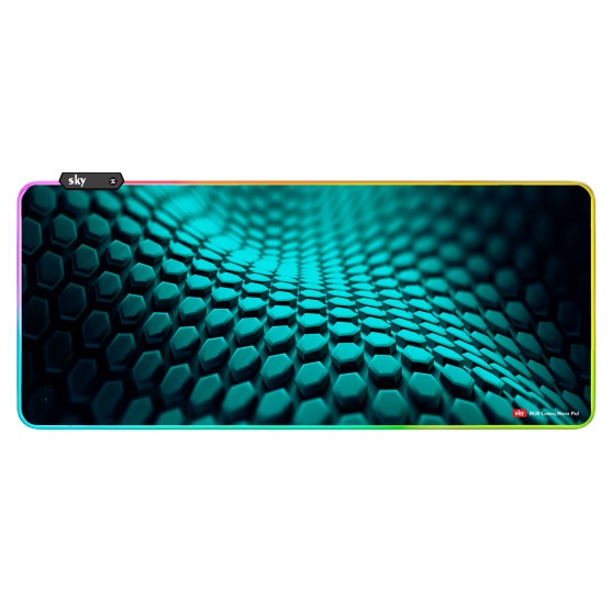 Геймерський килимок для мишки SKY (GMS-WT 8030/152-7) Hexagon / RGB підсвічування / 80x30 см