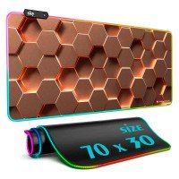 Геймерський килимок для мишки SKY (GMS-WT 7030/155-3) Hexagon / RGB підсвічування / 70x30 см